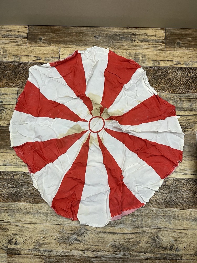 Vintage GI Joe 12” Round Red & White Parachute No Strings (NO PACK) Stain