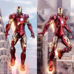 Marvel Avengers Iron Man Mark 7 MK7 Ironman Toy LED Light Action Figure Model