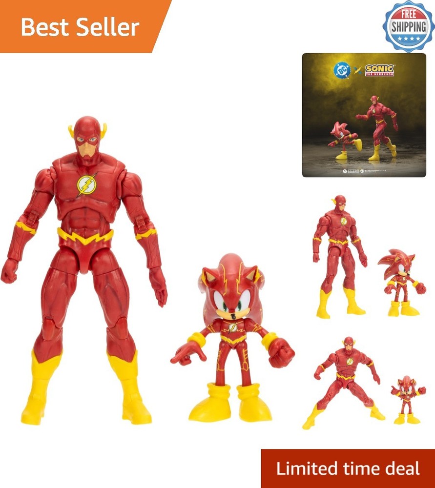 DC X Sonic Action Figure Multipack: Sonic as The Flash & The Flash – 2.5″ & 5″
