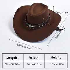 New Artificial Suede Western Cowboy Hats Vintage Big-edge Gentlemen Cowgirl