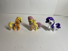 My Little Pony Hasbro 3” Figures MLP Lot of 3 Vinyl Figures Fluttershy Rarity