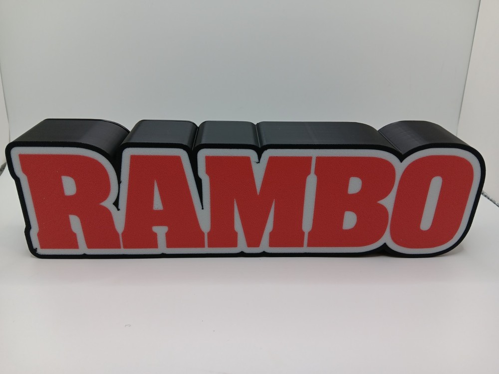 Rambo logo lightbox light box sign for action figure / toy room displays