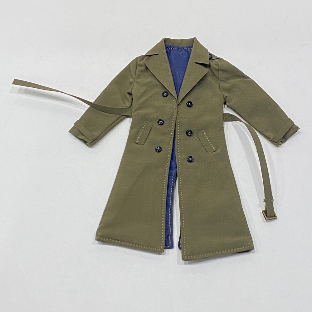 MO-SHLTC-GRN: 1/12 scale wired long trench coat for 6″ slim body – Green