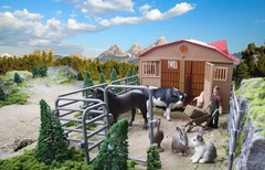 20PCS Corral Fencing Playset with Gates for Barn Farm Animal Toys