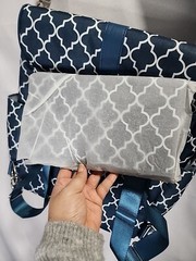 JJ Cole Backpack Diaper Bag Navy Arbor NEW with Defect See Last Picture