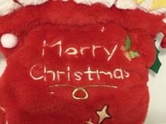 Baby Three Merry Christmas-SECRET Stocking liquid eyes Open bag W/card. No Box