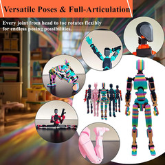 7.8 Inches T13 3D Action Figure with Dog Set Titan Nova 13 Robo 13 Action Figure