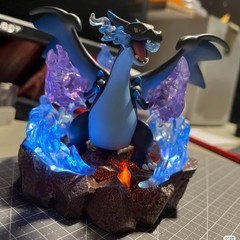 Mega Charizard X Figure with Flame Effect and LED Light, Brand New
