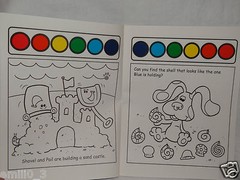 NEW 1999 BLUES CLUES PAINT AND WATER COLORING BOOK A DAY AT THE BEACH