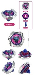 Burst Beyblade UX-15 Shark Scale Deck Purple Silver Spinning Top Gyro W/Launcher