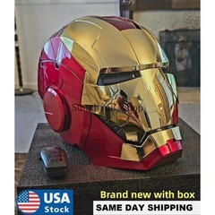 Autoking Iron Man Gold MK5 Helmet Electronic Voice Activated Open&Close Mask New