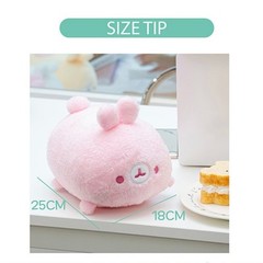 9.84″ Molang Lying Heart Rice Cake Soft fluffy Plush Korean Official 25cm Kawaii