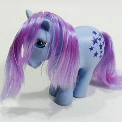 Vintage My Little Pony Blue Belle Italy Hasbro 1982 G1 Purple Stars