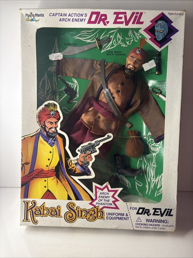 CAPTAIN ACTION 12″ Playing Mantis Dr. EVIL KABAI SINGH Uniform & Equipment