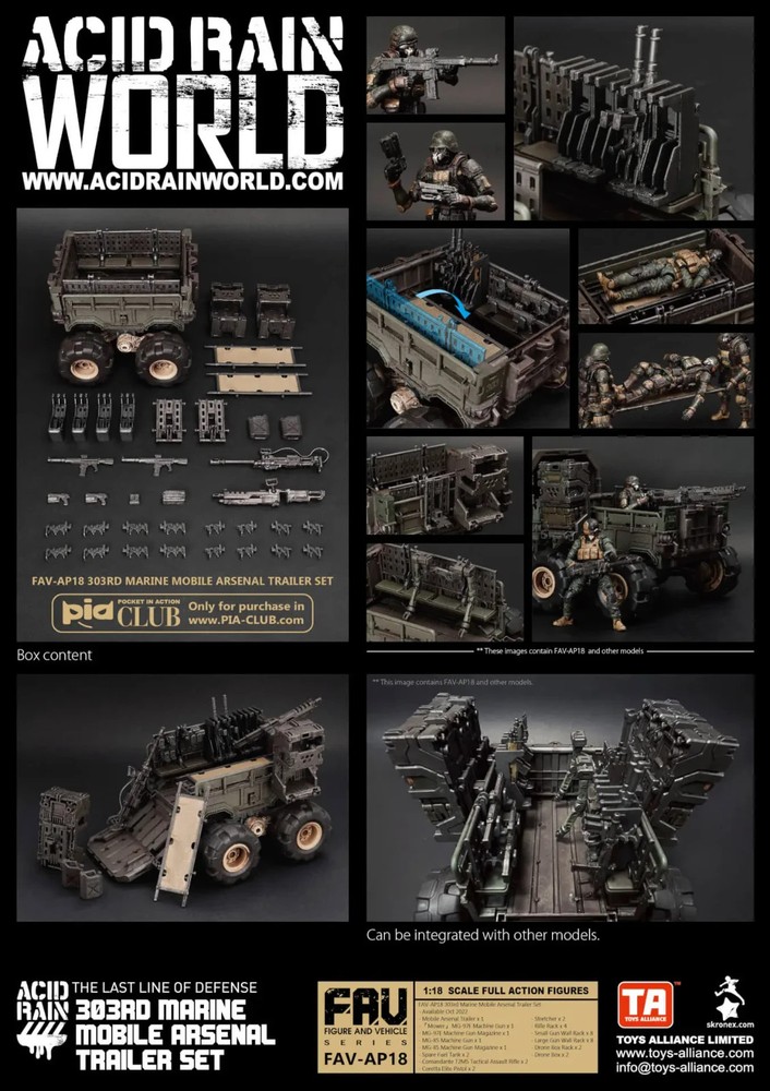ACID RAIN /ANNEX 2179 1/18: 303rd Marine Mobile Arsenal Trailer Set *USA Seller*