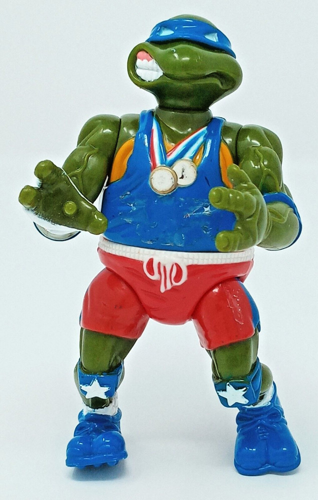 Leonardo 1992 Track n Field Leo 4.5″ Figure original Playmates tmnt
