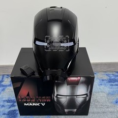 Iron Man Full Black MK5 Helmet Electronic Wearable Voice-control Mask In Stock