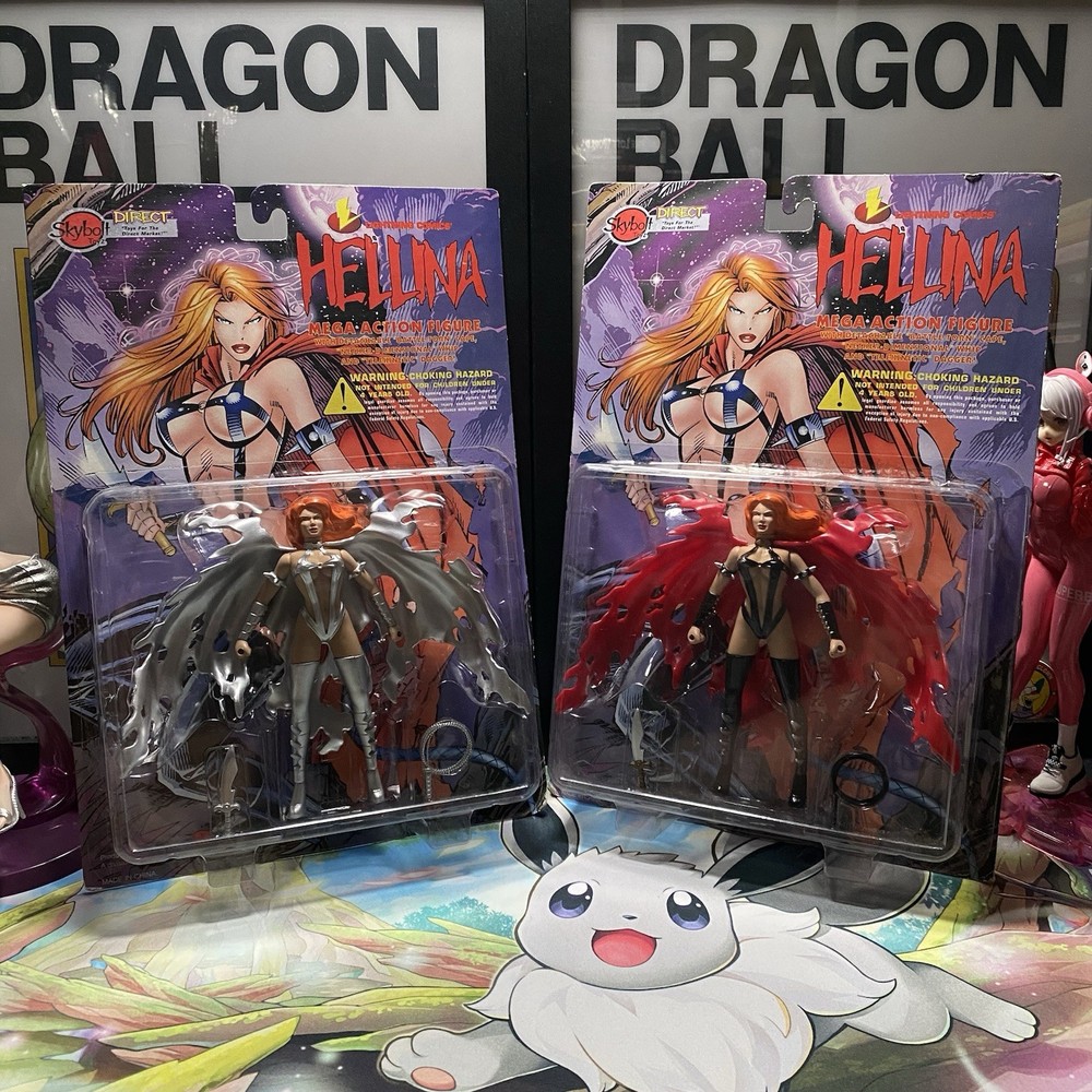 HELLINA Set Of 2 Action Figures Skybolt (Silver & Red)- 1997 – Lightning Comics