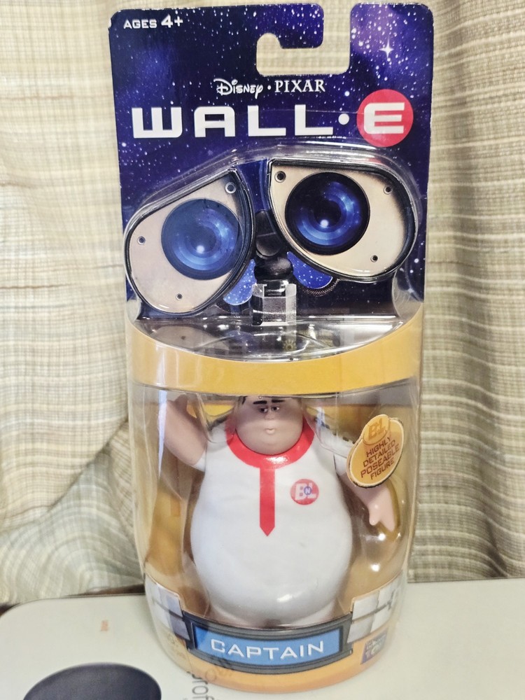Disney Pixar Wall-E Captain Figure Thinkway Toys 2008 Vtg New Sealed Rare.