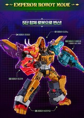 Miniforce Dino Emperor EX Transforming Robot 5-in-1 Dinosaur Megazord Toy SAMG