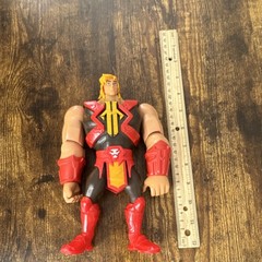 Action Figure, Red Black Yellow Beige Plastic Collectible, 12 in
