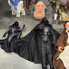 Lot Of 12 Star Wars Lucas Films Hasbro 1992-2002 Darth Vader Obi Wan R2-D2 Vint