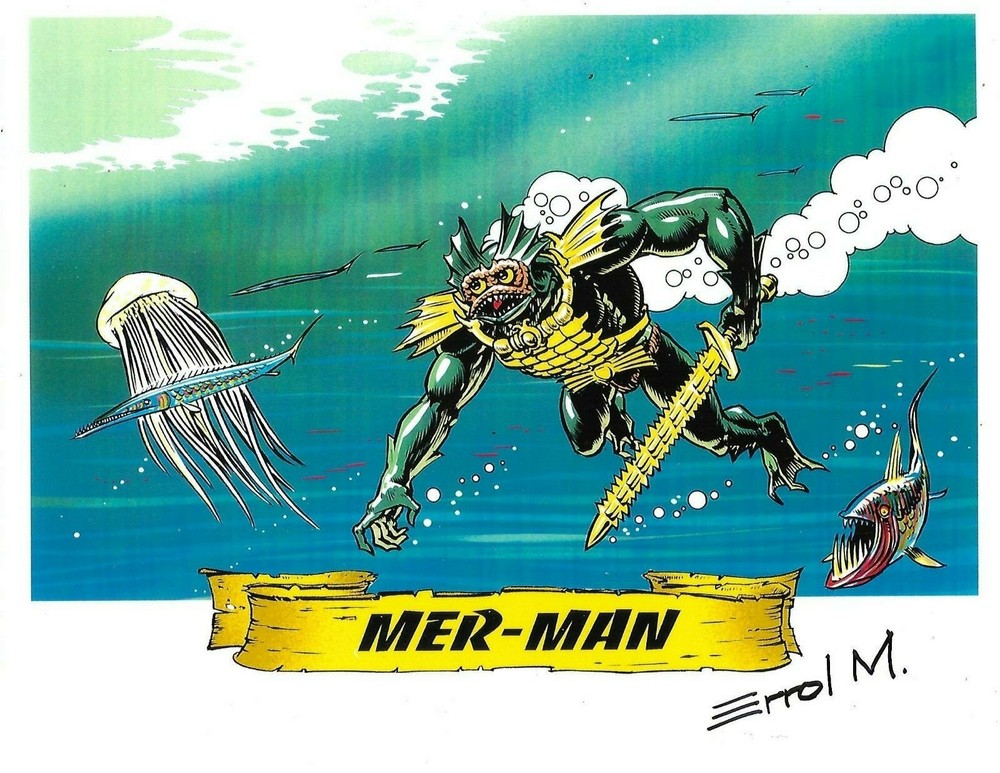 MASTERS OF THE UNIVERSE “Mer-Man” Print Signed Errol McCarthy 8.5″ x 11″
