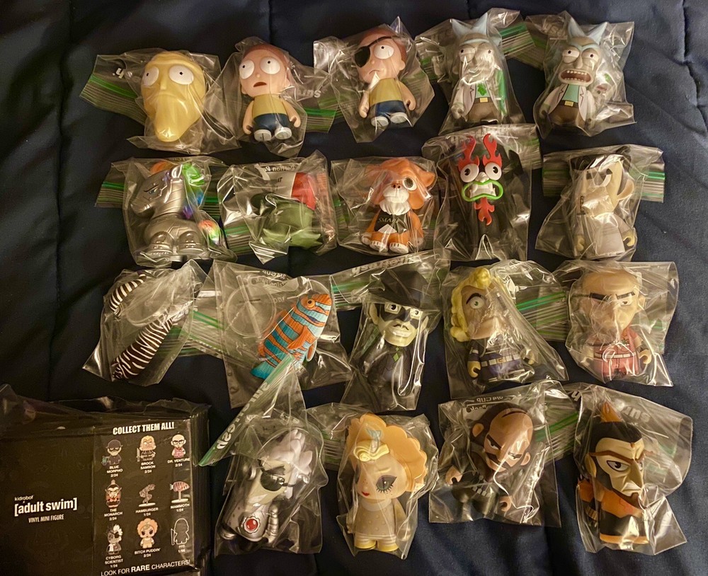 Kidrobot Adult Swim Full Set Of 19 3″ Vinyl Figures Rare