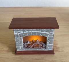 Fireplace Miniatures Dolls Barbie Dolls Dream House Doll House Mini Yule Log