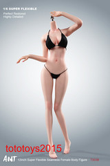 STOCK 1:6 Flexible Female Seamless Pale Skin Figure Body Hand shape+Bikini Set