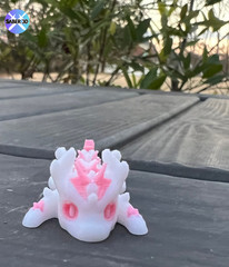 Mini Pink and White 3d Printed Lightning Dragon Articulated Flexi
