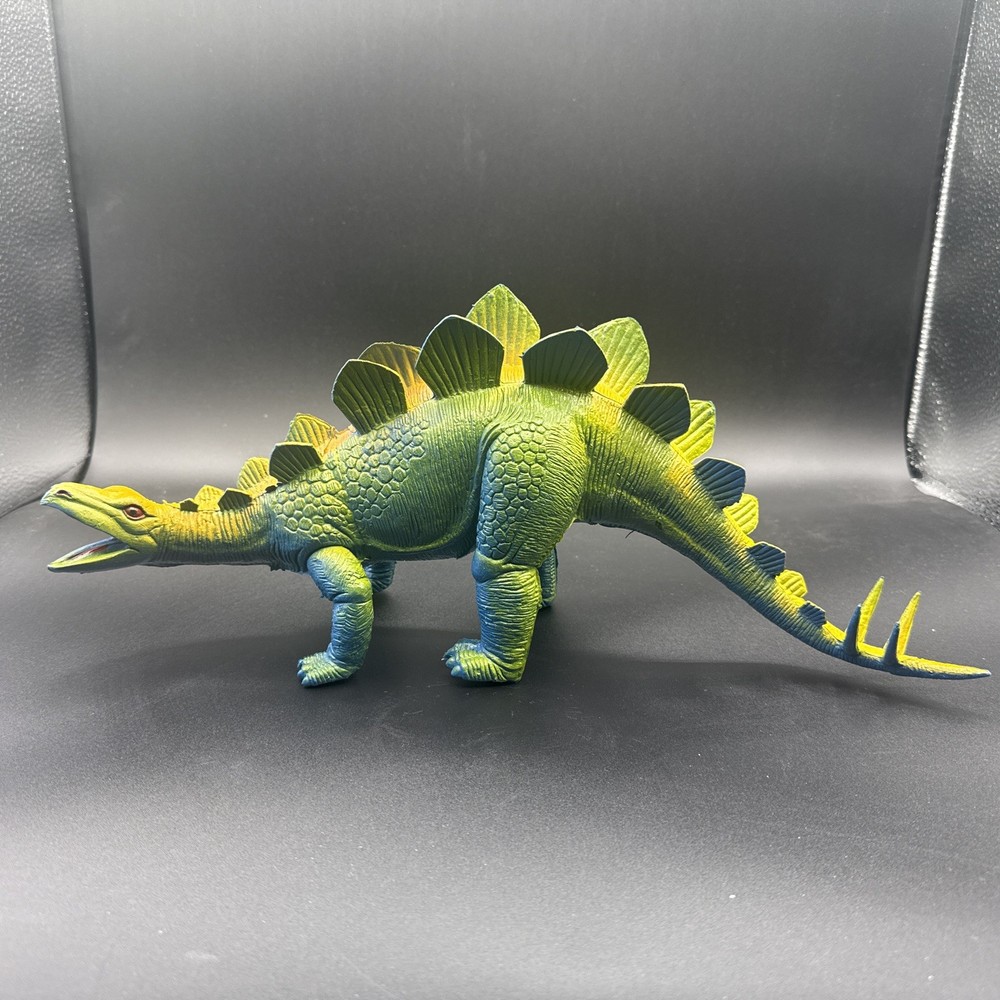 Vintage Stegosaurus Figure Dor Mei No. 1034342 Blue Green Yellow 16” Long