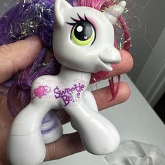 My Little Pony Set Of 4, 2 Little & 2 Large Years- 2003, 2005, 2008 Glitter MLP