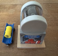Learning Curve Wooden Thomas the Train Sodor Oil Depot with Oil Barrel & Car!