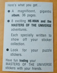 1983 MOTU STICKER ALBUM / PACKET ADVERTISING INSERT PANINI MATTEL VERY RARE HTF!