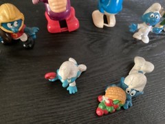 Vintage 1980’s Smurfs Action Figures and Wind-up Toy Lot. Gargamel, Clown