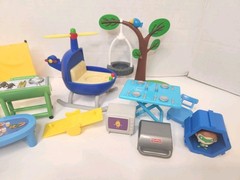 Lot Of 40 Peppa Pig Figures Accessories Helicopter TV Table Grill Tent Playgound