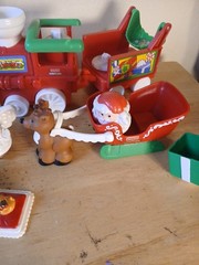 Little People CHRISTMAS VILLAGE Santa Mrs Claus Elf Boy & Reindeer Lot