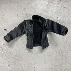 PB-LBJ: 1/12 Black Leather Jacket for 6″ medium to slim body