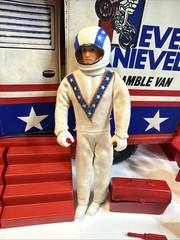 Vintage 1973 IDEAL EVEL KNIEVEL SCRAMBLE VAN SET W/ RAMP,BIKE,TRAILER,