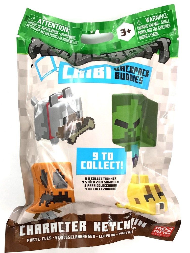 PALADONE Minecraft Chibi Backpack Buddies x1 Mystery Blind Bag Click Keychain