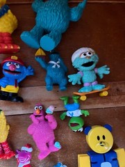 Large Mixed Lot of Plastic Rubber Vinyl Barney Sesame Street TV Character Play