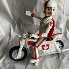 Disney Pixar Toy Story 4 Duke Caboom with Motorcycle Pull ‘N Go Figure Works