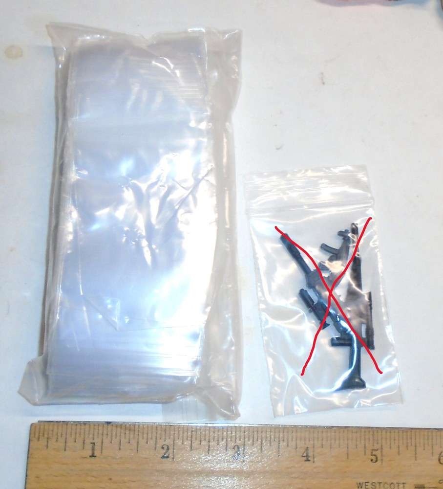 Storage Bags ( 2×3 ) lot of 100 for 3.75 Star Wars or GI Joe Figure Accessories