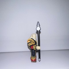 Fantasy Warrior Action Figure Spear Black Red Gold Armor Plastic