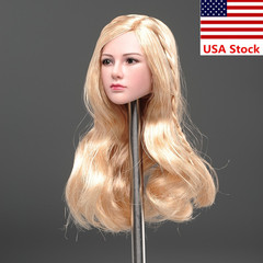 1/6 Female Blonde Curly Hair Beauty Girl Head Sculpt Fit 12” TBL Action Figure