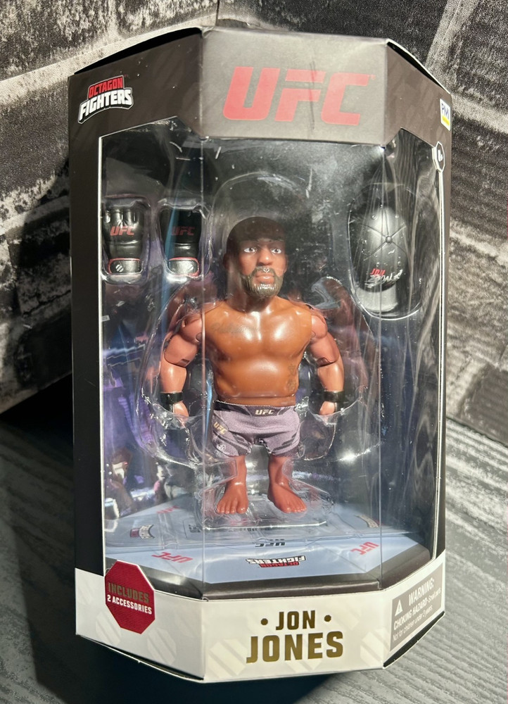 UFC Octagon Fighters Jon Jones Action Figure Boxed + Gloves Mixed Martial Arts