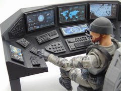 Custom 1:12 Scale Computer Operator Control Station Diorama Prop Set 6″ GI JOE