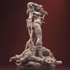 1/6 37cm Red Sonja 3D print figure Model Kit Unpainted Unassembled Garage Kit