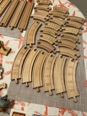 Huge Wooden Train Track Lot 140+ Pcs – fits Thomas Brio Melissa Doug – Bridges